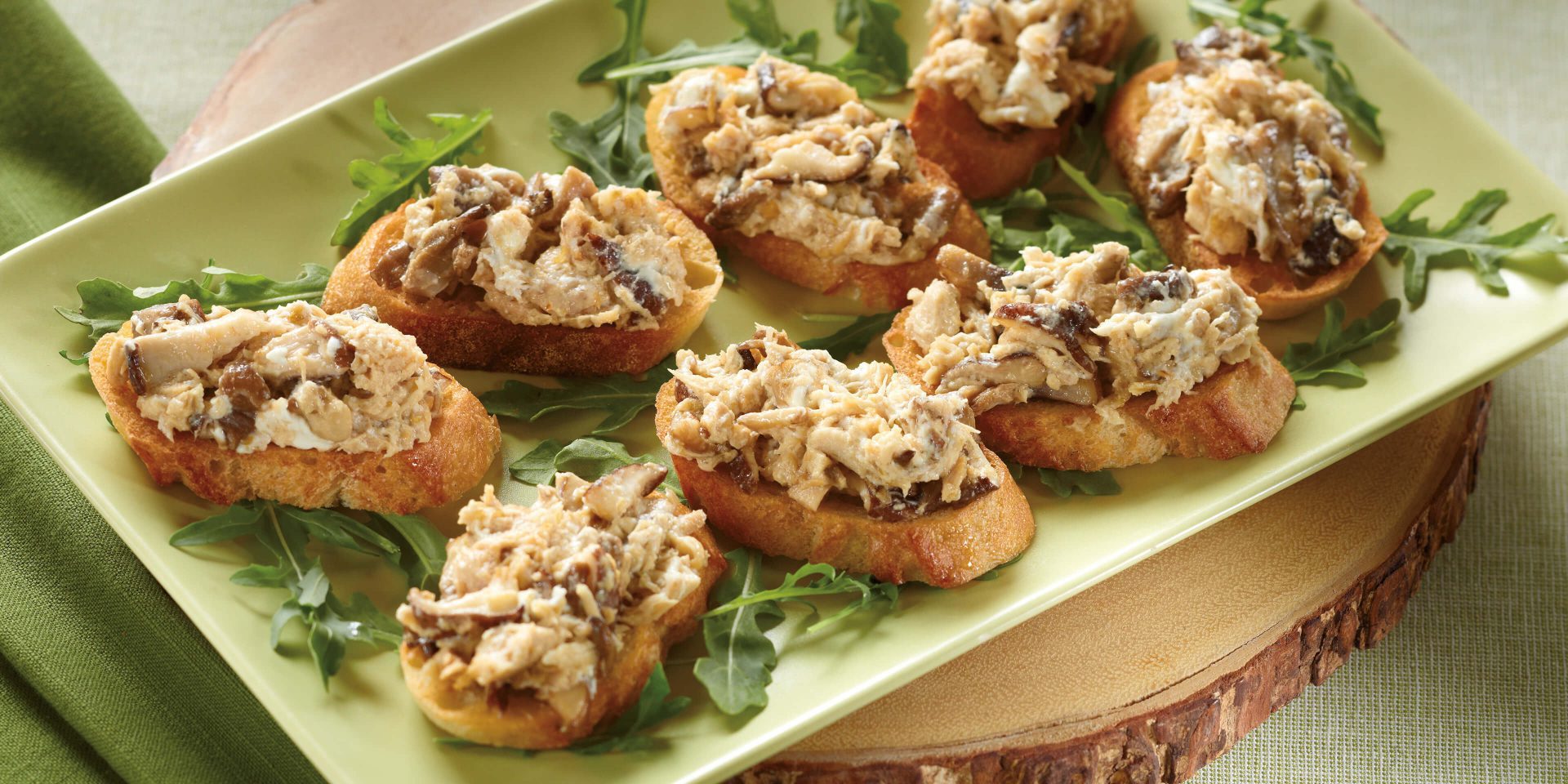 Tuna & Mushroom Crostini - Clover Leaf