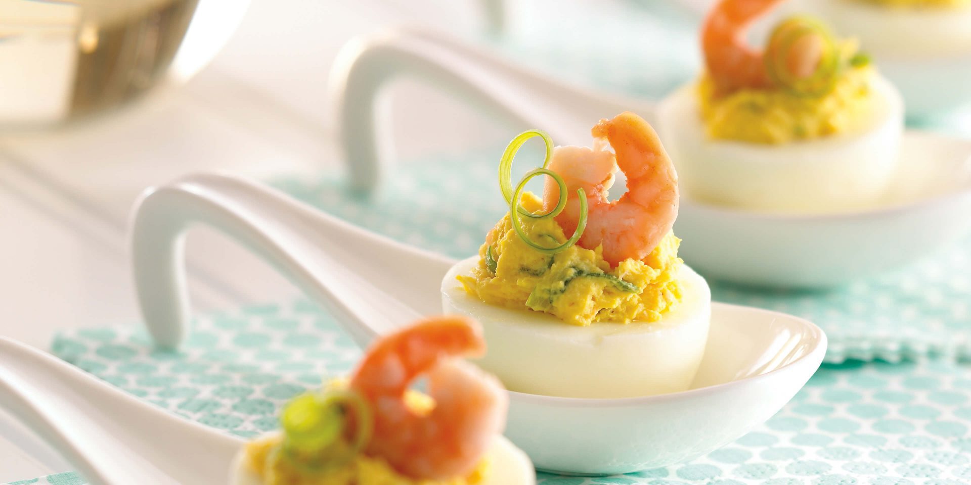 Curried Shrimp Devilled Eggs Clover Leaf