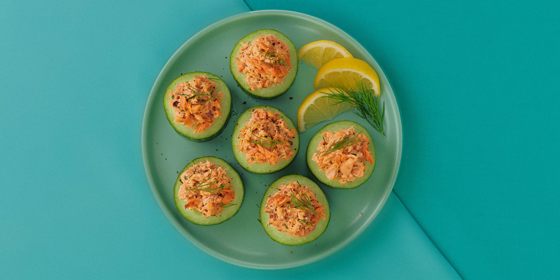 Salmon Stuffed Cucumbers - Clover Leaf