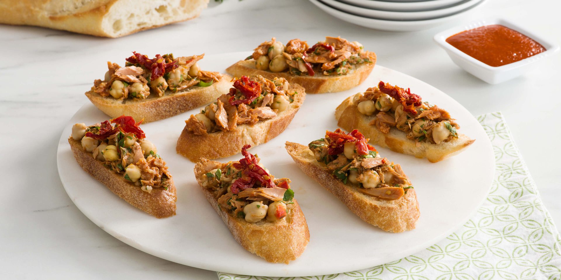 Sriracha Tuna Bruschetta - Clover Leaf
