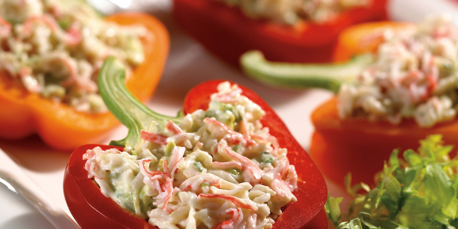 Crab Salad Stuffed Bell Peppers - Clover Leaf