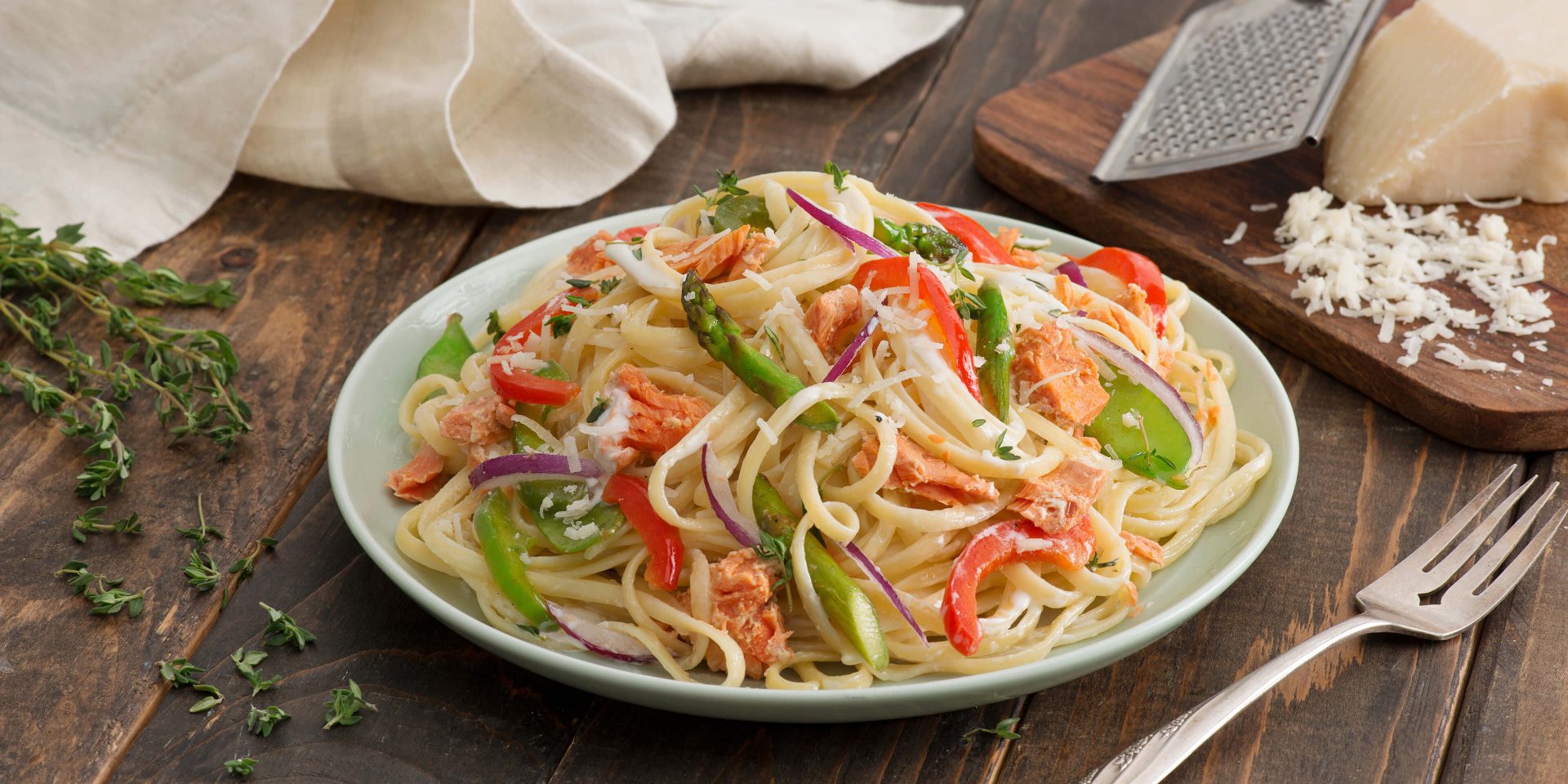 Salmon Garden Linguini - Clover Leaf